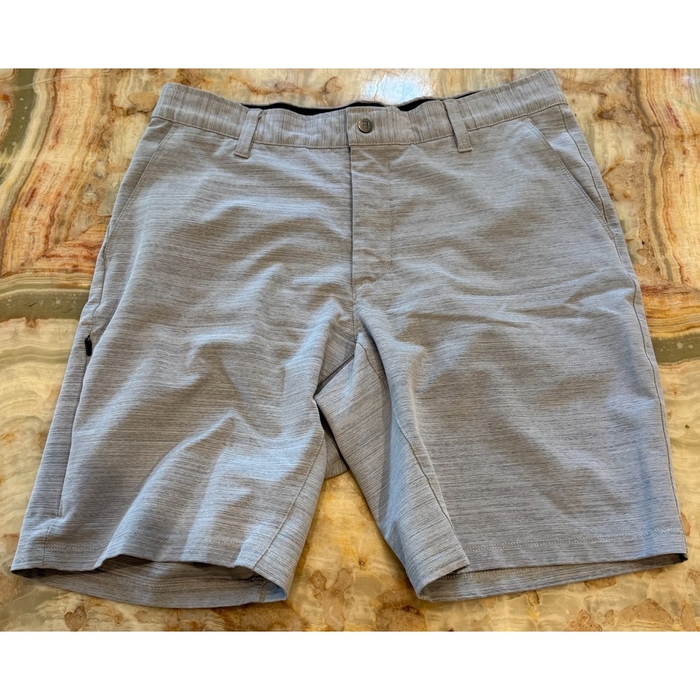 BYLT Mens Kinetic Chino Short Gray Stretch Golf Performance Zip Pockets Size L